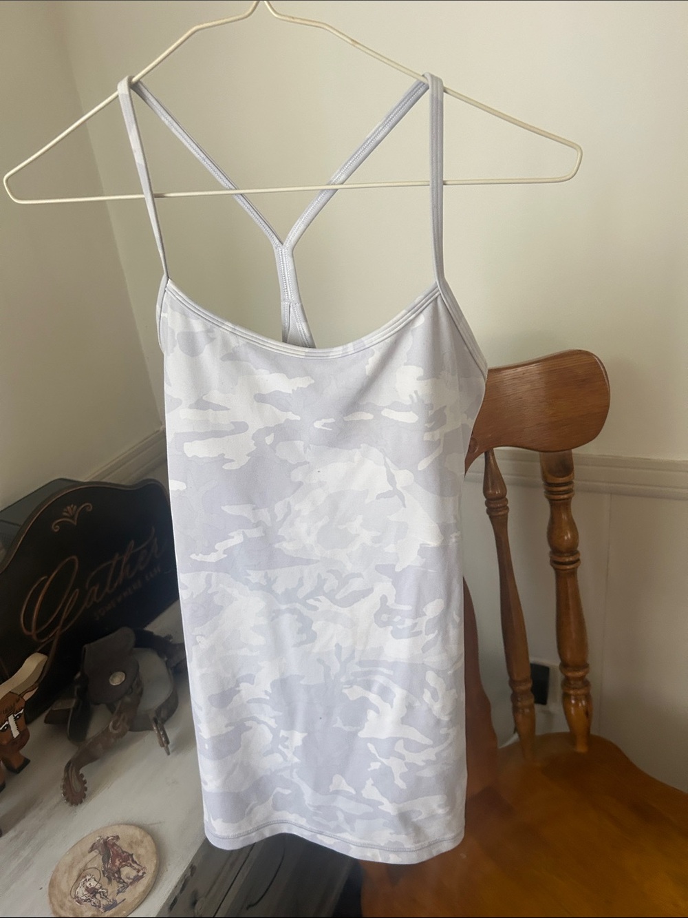 Lululemon Light Gray Camo Tank - Strappy Back